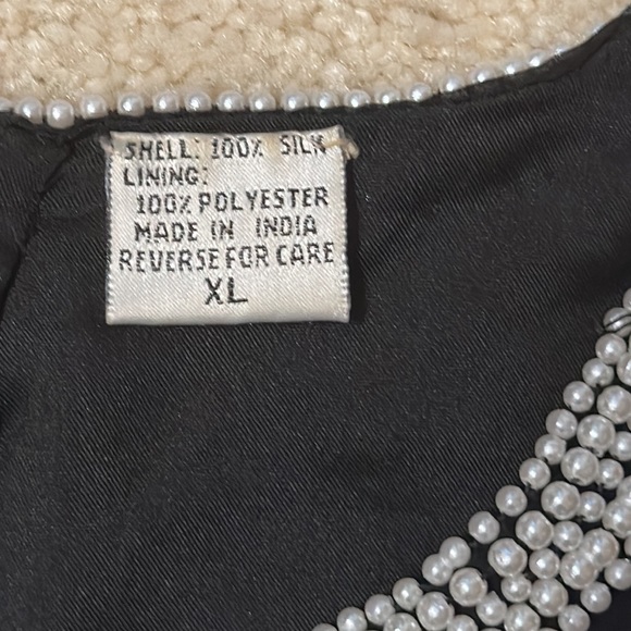Vintage Lawrence Kazar faux pear and sequin beaded top long back zipper … - Picture 5 of 14